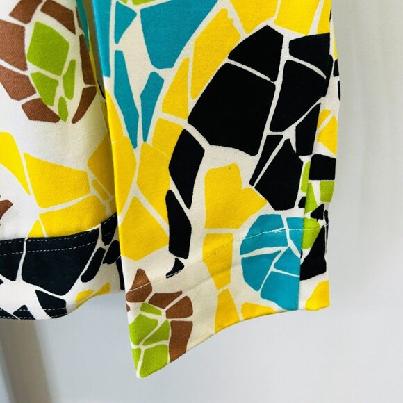 Vintage Life Style Geometric Button Down Jacket Size Petite M Cotton Boho Size M - Picture 6 of 12